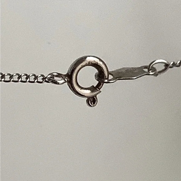 Libra Zodiac dainty pendant charm necklace New vintage STER silver - Picture 14 of 15